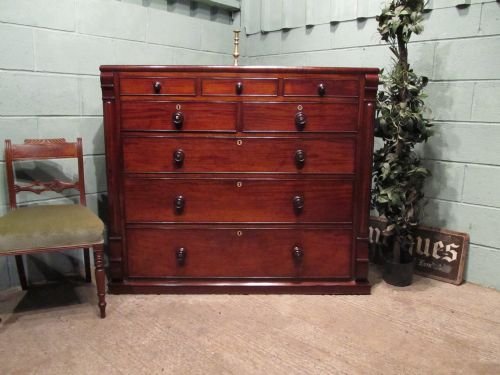 Antique Victorian Large Mahogany Chest of Drawers C1880 W6417/23.5