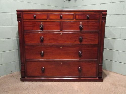 fig 1. ANTIQUE VICTORIAN LARGE MAHOGANY CHEST OF DRAWERS C1880 W6417/23.5