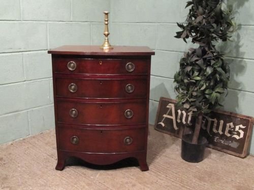 Antique Regency Mahogany Bow Front Dwarf Chest of Drawers C1820 W6432/23.5