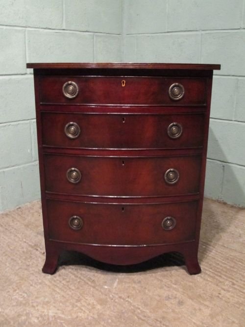 fig 1. ANTIQUE REGENCY MAHOGANY BOW FRONT DWARF CHEST OF DRAWERS C1820 W6432/23.5