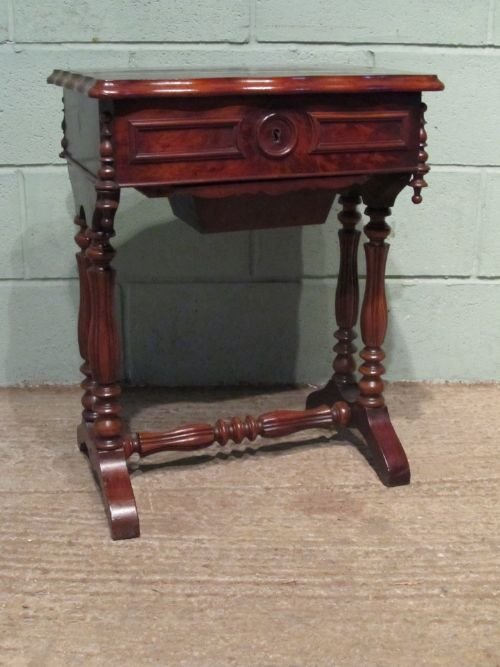 Antique Victorian Mahogany Work Box Table C1860 W6434/23.5