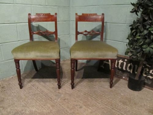 Antique Pair Regency Mahogany Side Chairs C1820 6383/23.5