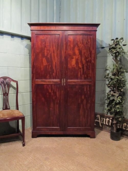 Antique Regency Mahogany Double Wardrobe C1800 W6418/23.5