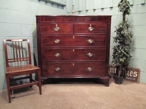Antique Regency Mahogany Large Chest of Drawers + Secret Drawer C1800 W6420/1.6
