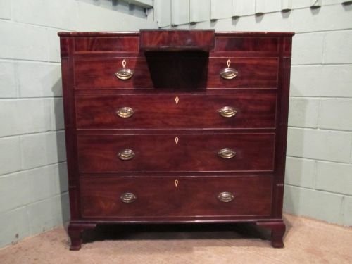fig 1. ANTIQUE REGENCY MAHOGANY LARGE CHEST OF DRAWERS + SECRET DRAWER C1800 W6420/1.6