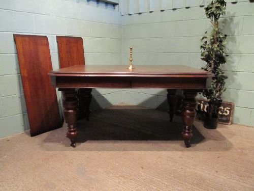 fig 1. ANTIQUE VICTORIAN SOLID OAK WIND OUT EXTENDING DINING TABLE C1880 W6458/1.6