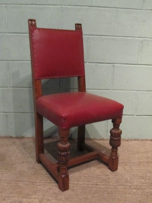 fig 1. ANTIQUE SET OF TEN VICTORIAN JOINED CARVED OAK JACOBEAN DINING CHAIRS C1890 W6459/1.6