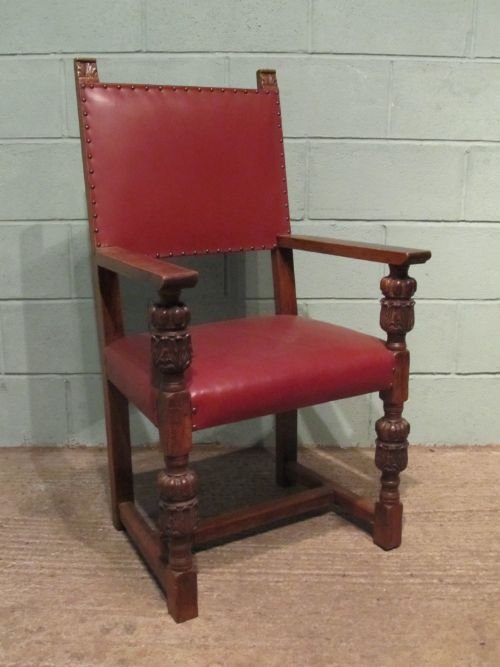 fig 2. ANTIQUE SET OF TEN VICTORIAN JOINED CARVED OAK JACOBEAN DINING CHAIRS C1890 W6459/1.6