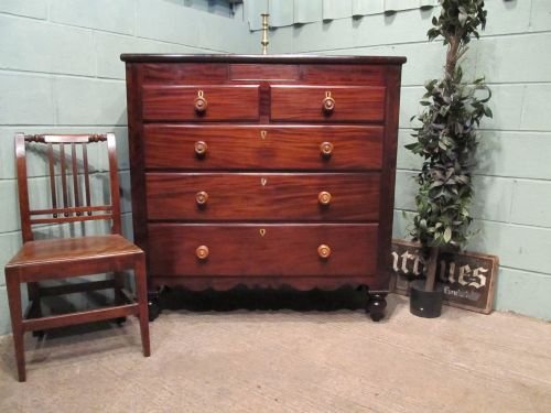 Antique Victorian Mahogany Chest of Drawers with Secret Drawer C1870 W6468/20.6