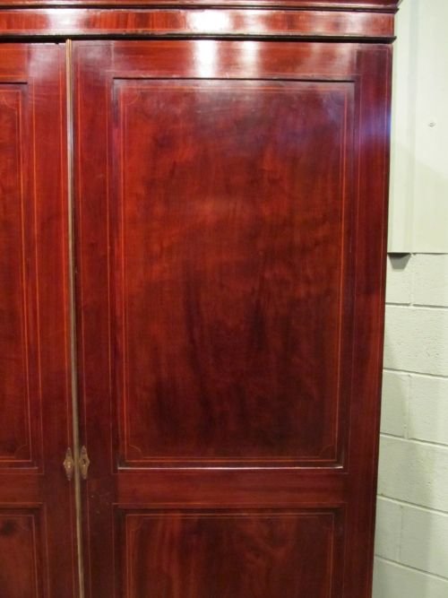 fig 2. ANTIQUE EDWARDIAN MAHOGANY DOUBLE WARDROBE C1900 W6481/27.6