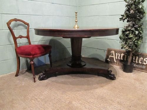 fig 1. ANTIQUE EARLY VICTORIAN MAHOGANY TILT TOP BREAKFAST DINING TABLE C1840 W6486/27.6