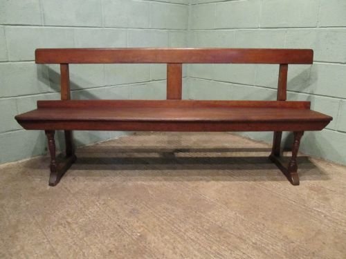 fig 2. ANTIQUE PAIR VICTORIAN OAK BENCHES C1880 W6502/27.6