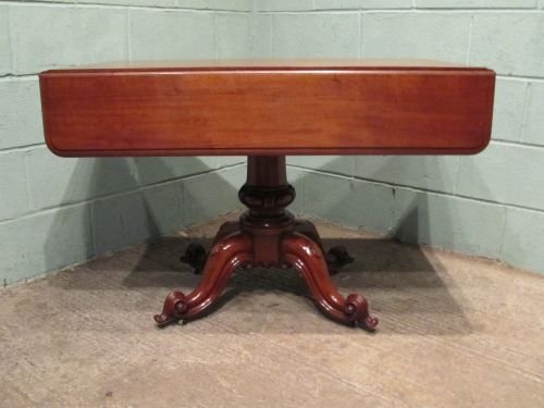 fig 1. ANTIQUE EARLY VICTORIAN MAHOGANY DROP LEAF PEMBROKE TABLE C1850 W6482/27.6