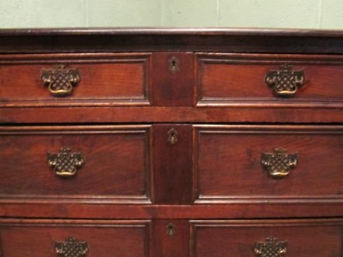 fig 1. ANTIQUE JAMES 11 JOINED OAK CHEST OF DRAWERS C1680 W6493/27.6