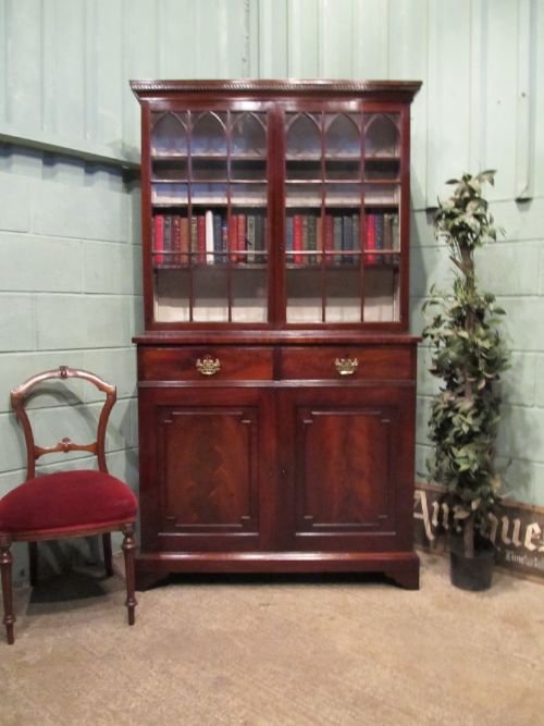 Antique Regency Mahogany Glazed Bookcase C1800 W6488/2.7
