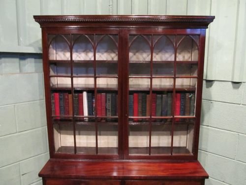 fig 2. ANTIQUE REGENCY MAHOGANY GLAZED BOOKCASE C1800 W6488/2.7