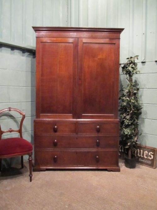 Antique Georgian Oak Linen Clothes Press C1780 W6510/2.7