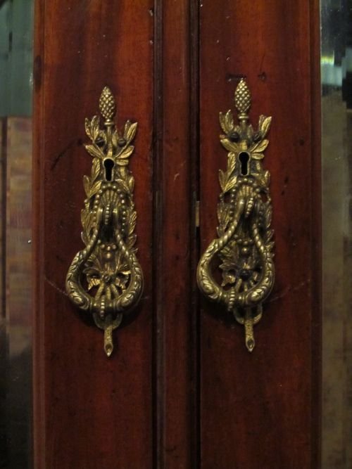 fig 2. ANTIQUE VICTORIAN ART NOUVEAU MAHOGANY INLAID DOUBLE WARDROBE ARMOIRE C1890
