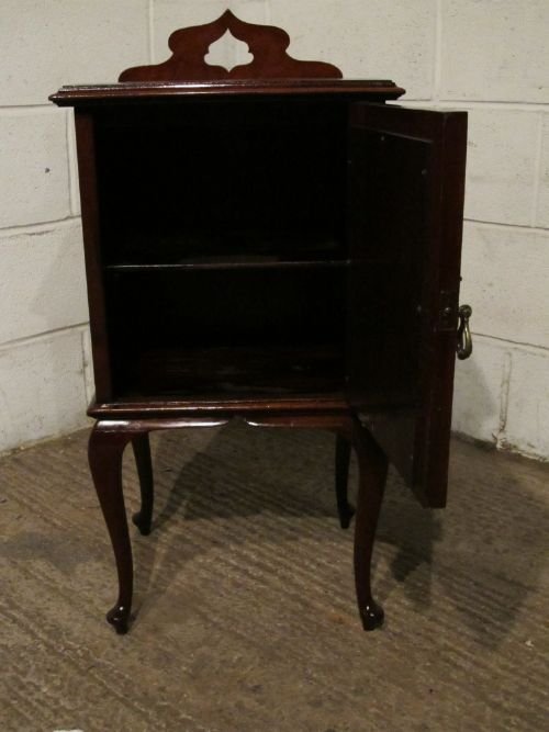 fig 2. ANTIQUE VICTORIAN ART NOUVEAU QUALITY MAHOGANY INLAID BEDSIDE CABINET POT CUPBOARD C1890 W6177C/6.12