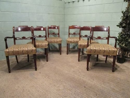 Antique Set Six Regency Mahogany Dining Chairs C1800 W6518/18.7