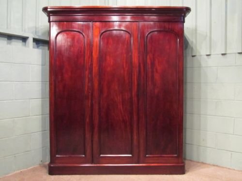 fig 1. ANTIQUE VICTORIAN MAHOGANY TRIPLE WARDROBE ARMOIRE C1880 W6496/18.7