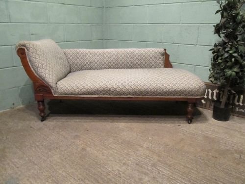 fig 1. ANTIQUE VICTORIAN ARTS & CRAFTS OAK CHAISE LONGUE C1890 W6490/18.7