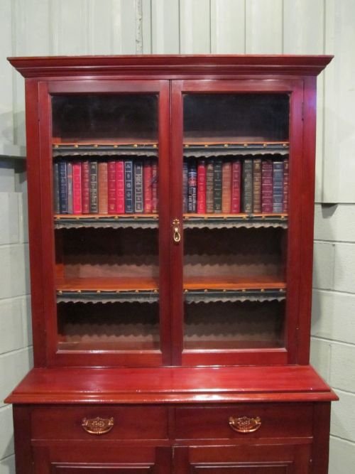 fig 2. ANTIQUE EDWARDIAN MAHOGANY LIBRARY BOOKCASE C1900 W6526/25.7