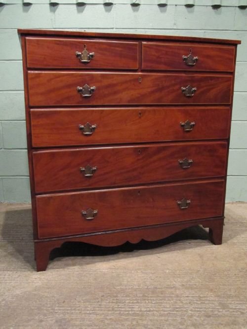 Superb Regency Mahogany Satinwood Banded Chest of Drawers C1800 Wdb4698/28.4