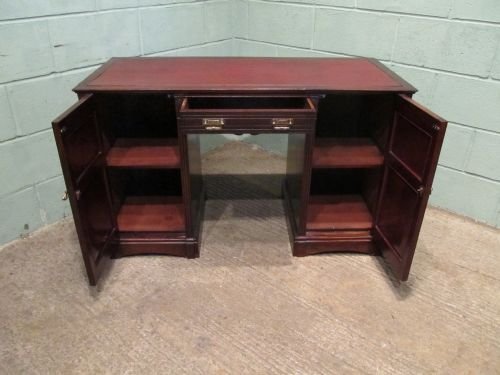 fig 2. ANTIQUE VICTORIAN ART NOUVEAU MAHOGANY TWIN PEDASTAL KNEEHOLE DESK C1890 W6531/1.8
