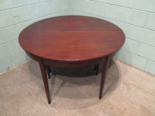 fig 1. ANTIQUE GEORGIAN MAHOGANY DINING TABLE / PAIR DEMI LUNE TABLES C1780 W6532/1.8