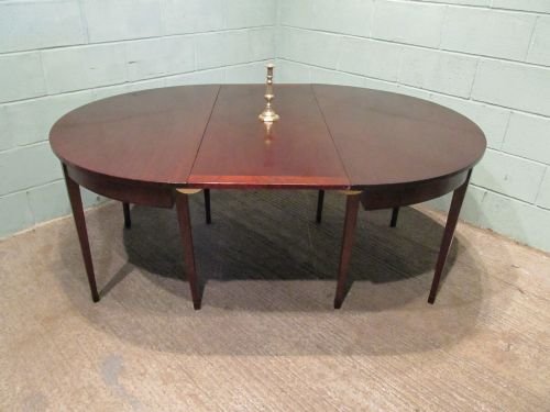 fig 2. ANTIQUE GEORGIAN MAHOGANY DINING TABLE / PAIR DEMI LUNE TABLES C1780 W6532/1.8