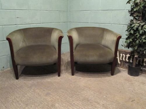 Antique Pair Edwardian Mahogany Tub Chairs C1900 Wemd5/1.8