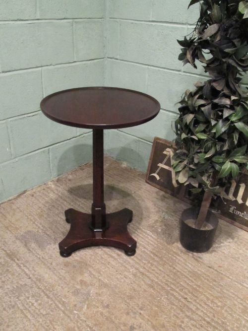 fig 1. ANTIQUE WILLIAM 1V MAHOGANY DISH TOP WINE SIDE TABLE C1830 W6539/8.8