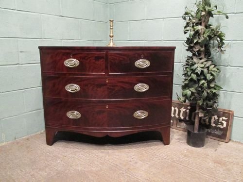 Antique Regency Mahogany Bow Fronted Chest of Drawers C1800 W6540/8.8