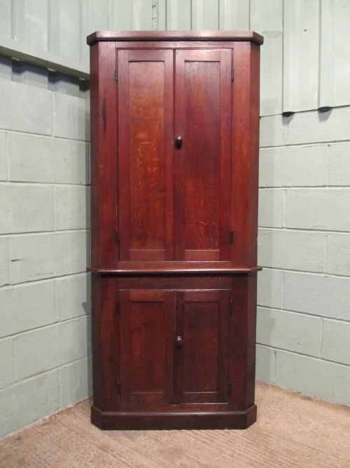 fig 1. ANTIQUE WILLIAM 1V OAK FULL HEIGHT CORNER CUPBOARD CABINET C1830 W6541/15.8