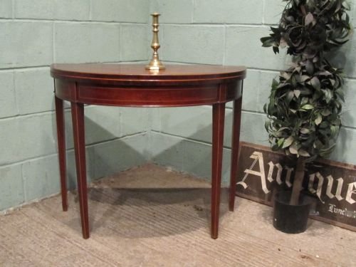 Antique Regency Mahogany Demi Lune Fold Over Table C1800 W6542/15.8