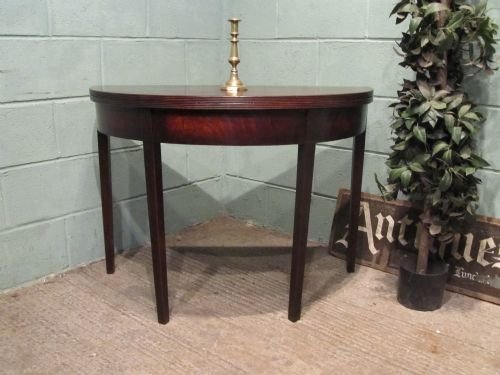 Antique Regency Mahogany Demi Lune Fold Over Side Table C1800 W6548/15.8
