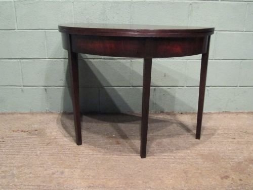 fig 1. ANTIQUE REGENCY MAHOGANY DEMI LUNE FOLD OVER SIDE TABLE C1800 W6548/15.8