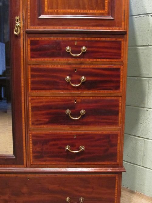 fig 1. ANTIQUE EDWARDIAN MAHOGANY GENTLEMANS WARDROBE COMPACTUM C1900 W6555/22.8