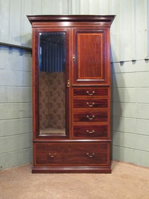 Antique Edwardian Mahogany Gentlemans Wardrobe Compactum C1900 W6555/22.8