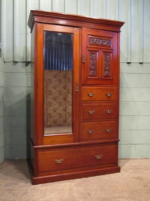 Antique Late Victorian Mahogany Wardrobe Compactum C1890 W6556/22.8