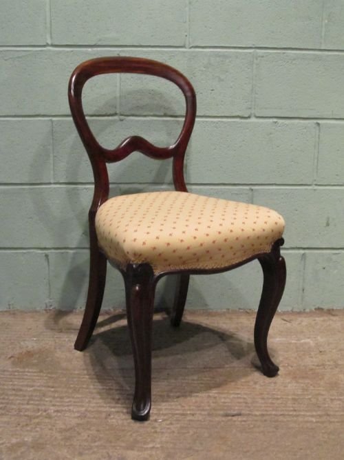 fig 1. ANTIQUE VICTORIAN SET SIX MAHOGANY BALOON BACK DINING CHAIRS C1880 W6557/22.8