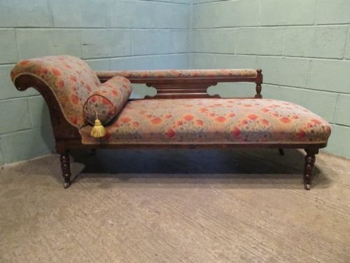 fig 1. ANTIQUE LATE VICTORIAN WALNUT CHAISE LONGUE SOFA C1890 W6558/22.8