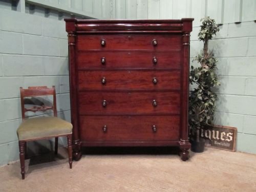 Antique Victorian Mahogany Scotch Chest of Drawers C1870 W6564/30.8