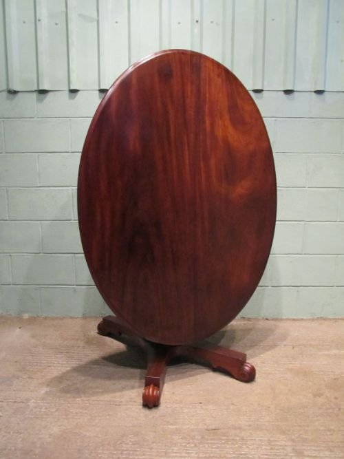 Antique Victorian Mahogany Oval Tilt Top Breakfast Dining Table C1860 W6566/5.9