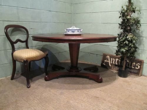 fig 1. ANTIQUE VICTORIAN MAHOGANY OVAL TILT TOP BREAKFAST DINING TABLE C1860 W6566/5.9