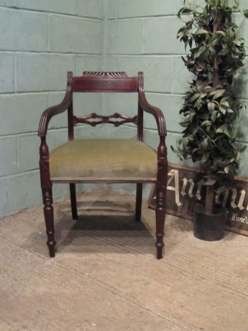 Antique Regency Mahogany Desk Elbow Chair C1810 W6384/5.9