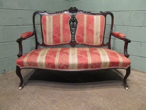 fig 1. ANTIQUE ART NOUVEAU MAHOGANY SALON SOFA C1890 W6572/19.9
