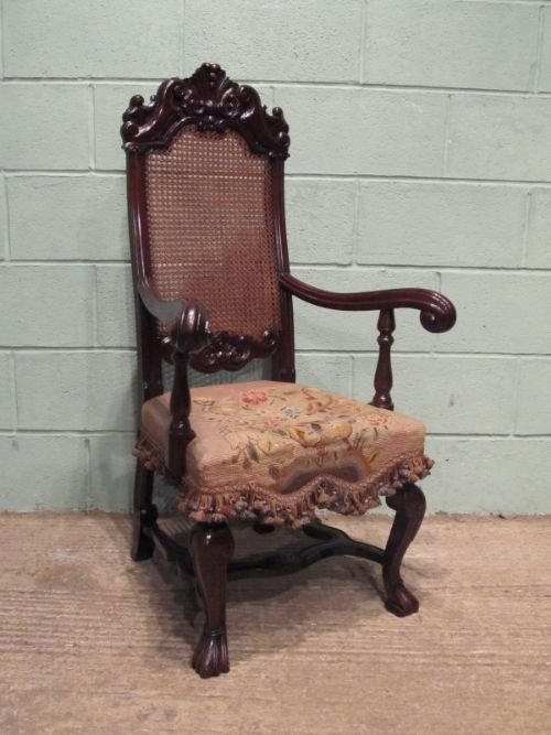 Antique Victorian Mahogany Carolean Chair C1850 W6576/19.9