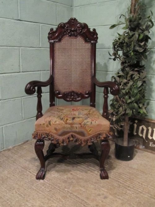 fig 1. ANTIQUE VICTORIAN MAHOGANY CAROLEAN CHAIR C1850 W6576/19.9